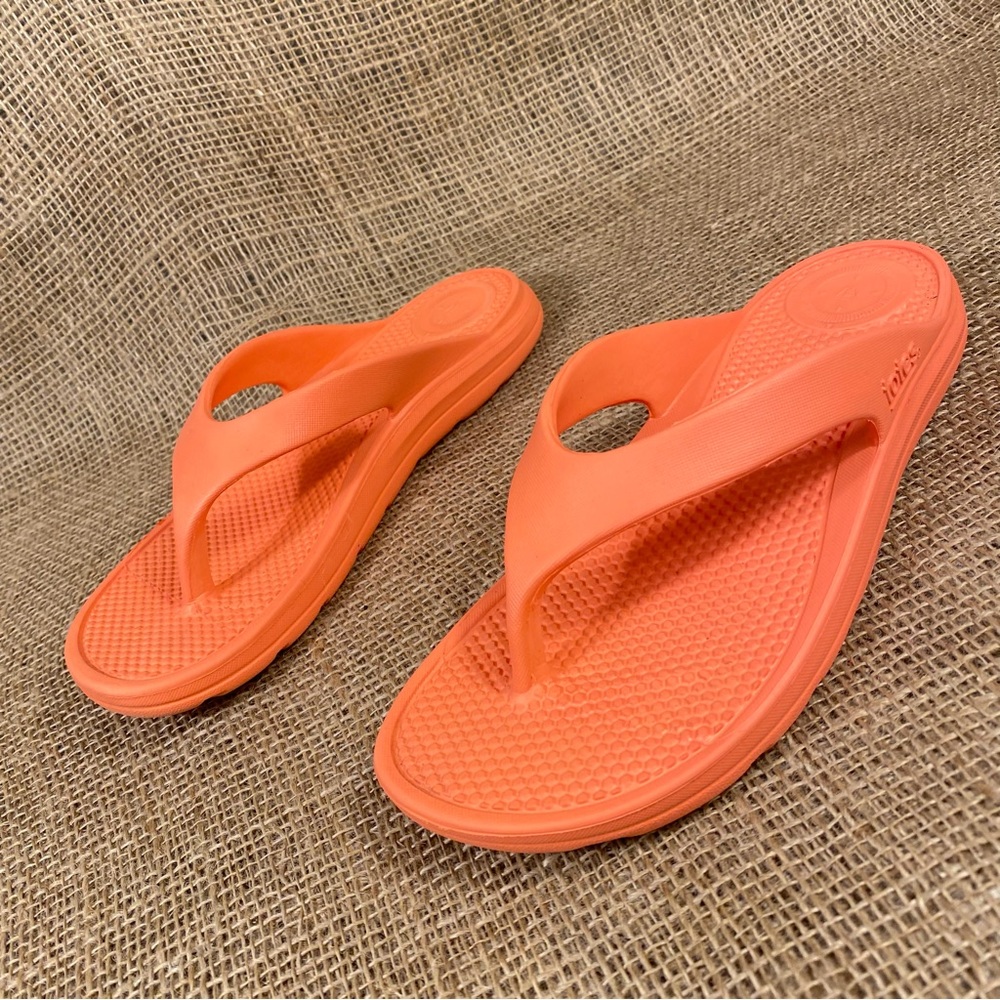 Totes Sandals Flip Flops Sol bounce Peach  Thongs Size 8 - Picture 2 of 11